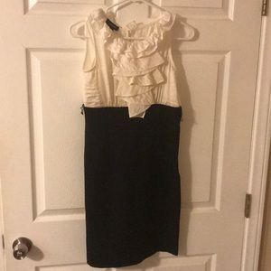 White and black dress.